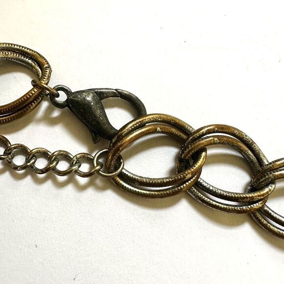 Rose silver tone and black chunky statement necklace - Picture 9 of 10